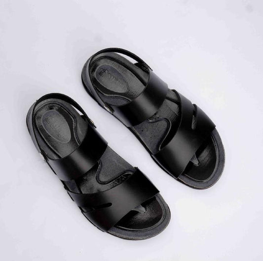 Classic Black Double Strap Men’s Sandals – Lightweight Casual Summer Slippers