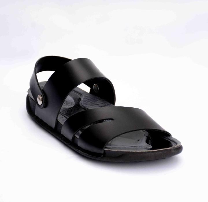 Classic Black Double Strap Men’s Sandals – Lightweight Casual Summer Slippers