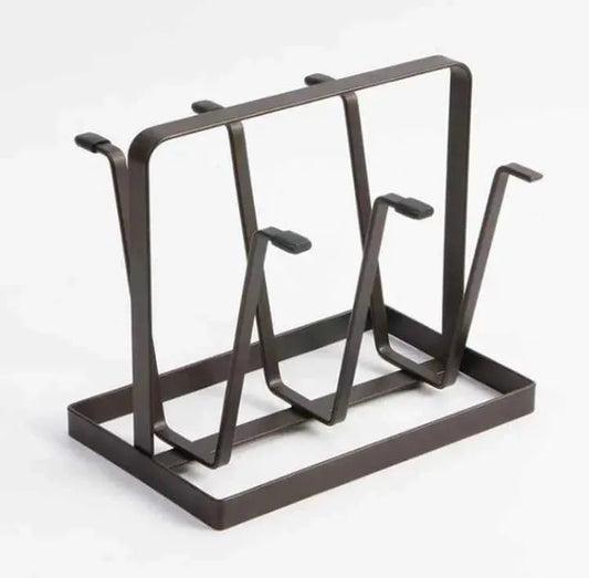 6-Hook Metal Mug Holder – Space Saving Kitchen Organizer