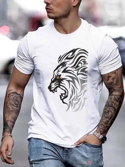 Men’s White Polyester T-Shirt – Large Eid Party Wear | Stylish & Comfortable Casual Outfit