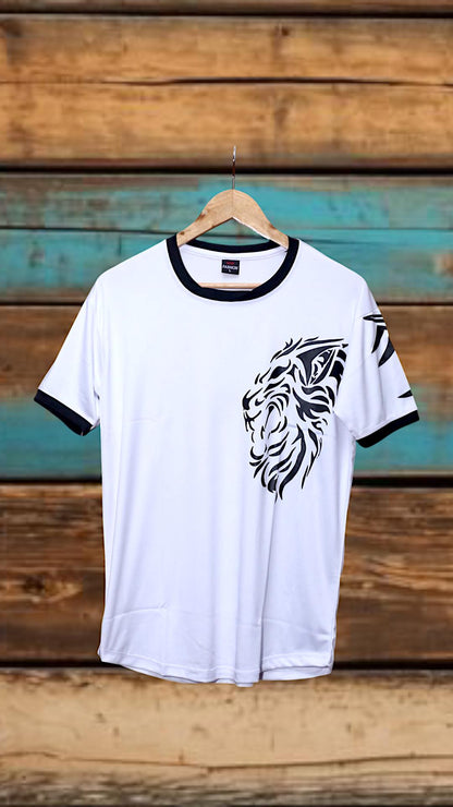 Men’s White Polyester T-Shirt – Large Eid Party Wear | Stylish & Comfortable Casual Outfit