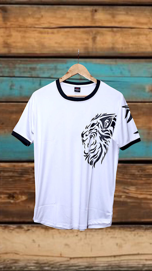 Men’s White Polyester T-Shirt – Large Eid Party Wear | Stylish & Comfortable Casual Outfit