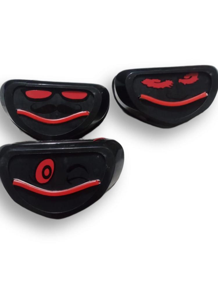 Smile Shape Bike Tail Light – Stylish LED Safety Light (Black & Red)