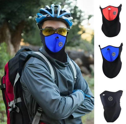 Full Face Bike Mask – Fleece Windproof Balaclava (Blue/Red/Black)