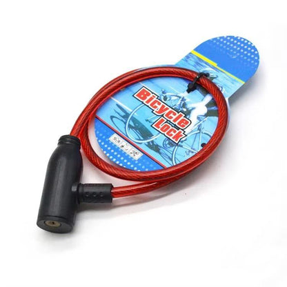 Red Cable Bike Lock with Key – Anti-Theft Urban Safety Lock