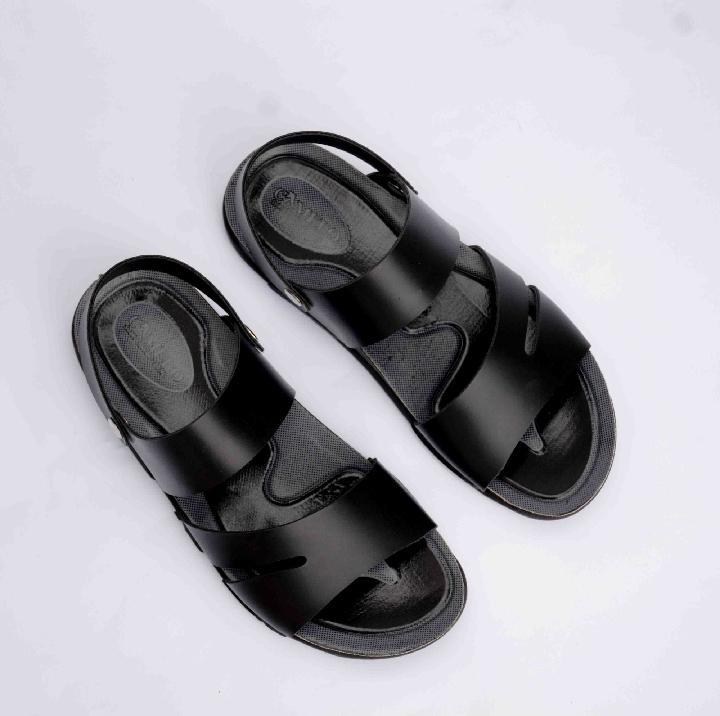 Classic Black Double Strap Men’s Sandals – Lightweight Casual Summer Slippers