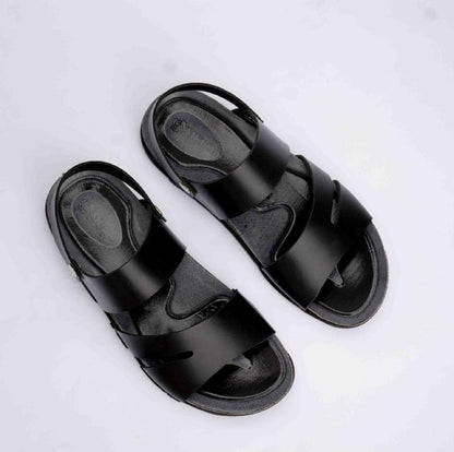 Classic Black Double Strap Men’s Sandals – Lightweight Casual Summer Slippers