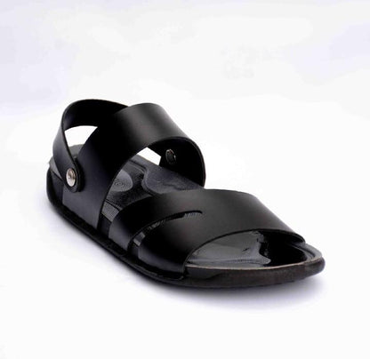 Classic Black Double Strap Men’s Sandals – Lightweight Casual Summer Slippers