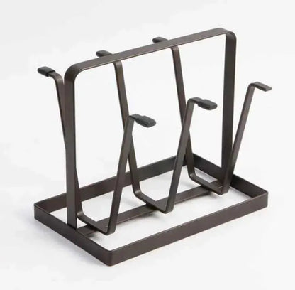 6-Hook Metal Mug Holder – Space Saving Kitchen Organizer